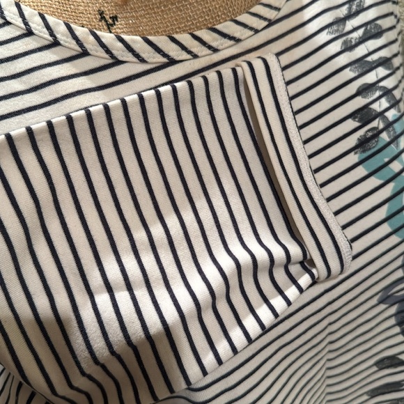 EUC! Women’s Floral Striped 3/4 Sleeve Casual Top - Picture 6 of 8